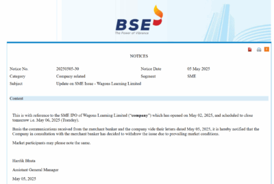 Wagons Learning has withdrawn its initial public offering.